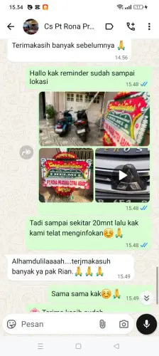 Testimonial Papan Bunga palembang